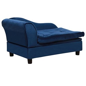 Small Dog Sofa Bed with Hidden Storage, Plush Cushion Pet Couch