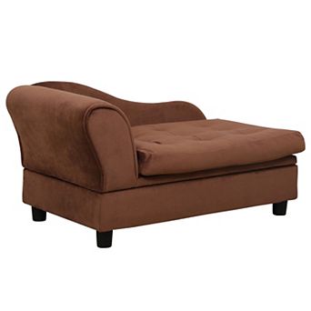 Small Dog Sofa Bed with Hidden Storage, Plush Cushion Pet Couch