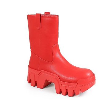 Bunker-1 Chunky Lug Sole Mid Calf Platform Combat Boots