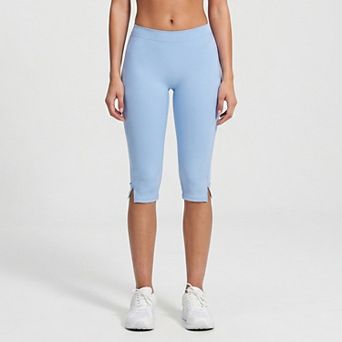 Women's High Waist Capri Leggings Side Slit Cropped Workout Yoga Pants