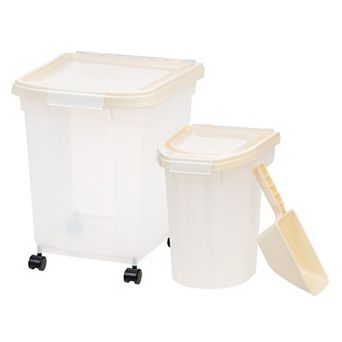 IRIS 3 pc Airtight Pet Food Container Combo, White