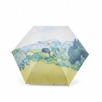 Floral Print Compact Folding Umbrella with Automatic Open and Wind Resistant Frame Design
