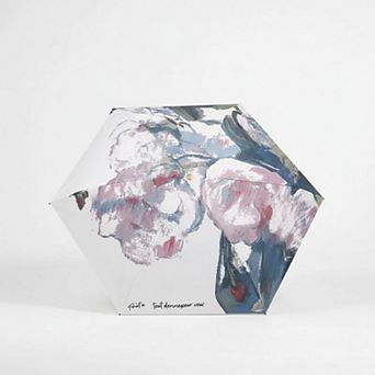 Floral Print Compact Folding Umbrella with Automatic Open and Wind Resistant Frame Design