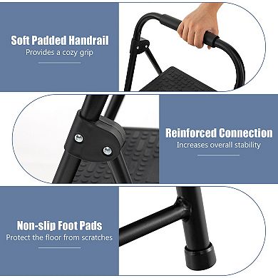 2-Step Ladder with Wide Anti-Slip Pedals