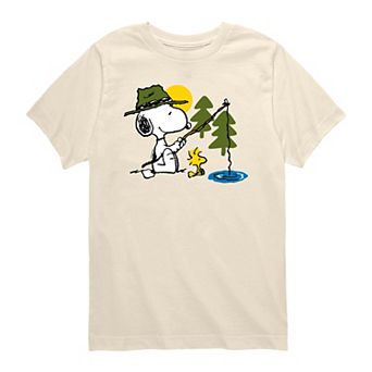Toddler Boy Peanuts Snoopy & Woodstock Fishing Short Sleeve Graphic Tee