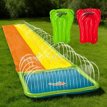 Slip N Slide Double Lane Water Slide, 18ft Backyard Wave Rider Summer Outdoor Kid Toys