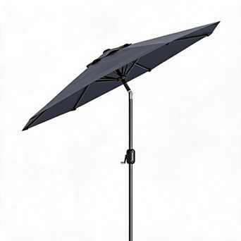 9FT Outdoor Patio Umbrella Market Parasol with 8 Sturdy Ribs, UV Protection, Without Light