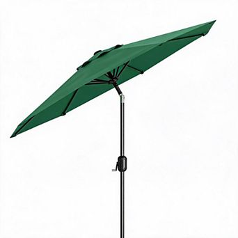 9FT Outdoor Patio Umbrella Market Parasol with 8 Sturdy Ribs, UV Protection, Without Light