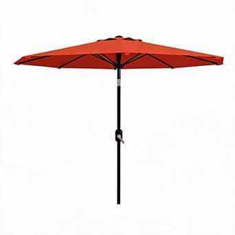 9FT Outdoor Patio Umbrella Market Parasol with 8 Sturdy Ribs, UV Protection, Without Light
