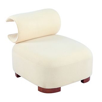 KWPZQEB Pet-Friendly Accent Chair, Lazy Chair with Creative Curved Backrest for Living Room