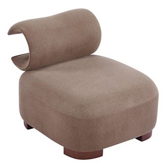 KWPZQEB Pet-Friendly Accent Chair, Lazy Chair with Creative Curved Backrest for Living Room