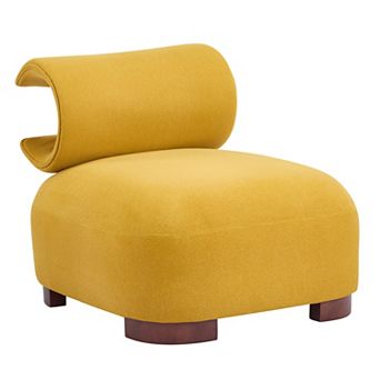KWPZQEB Pet-Friendly Accent Chair, Lazy Chair with Creative Curved Backrest for Living Room