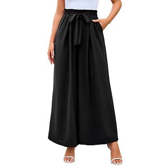 Women's High Waisted Wide Leg Pants Flowy Loose Lounge Pants with Pockets