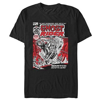 Men's Marvel Ghost Rider Wanted Cover Graphic Tee