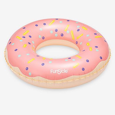 Funsicle Pink Donut FunTube, 31” Inflatable Pool Float, Repair Patch, Age 9 and up