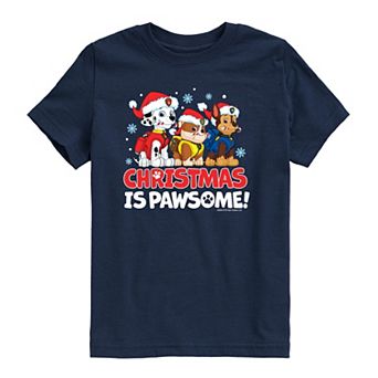 Toddler Boy Paw Patrol "Christmas Is Pawsome!" Short Sleeve Graphic Tee
