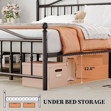 Sturdy Metal Platform Bed Frame with Headboard Stable Construction, Noise-Free, Easy Assembly
