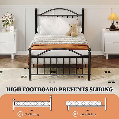 Sturdy Metal Platform Bed Frame with Headboard Stable Construction, Noise-Free, Easy Assembly