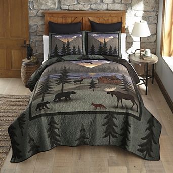 Donna Sharp Pine Medallion Rustic Quilt Set with Shams