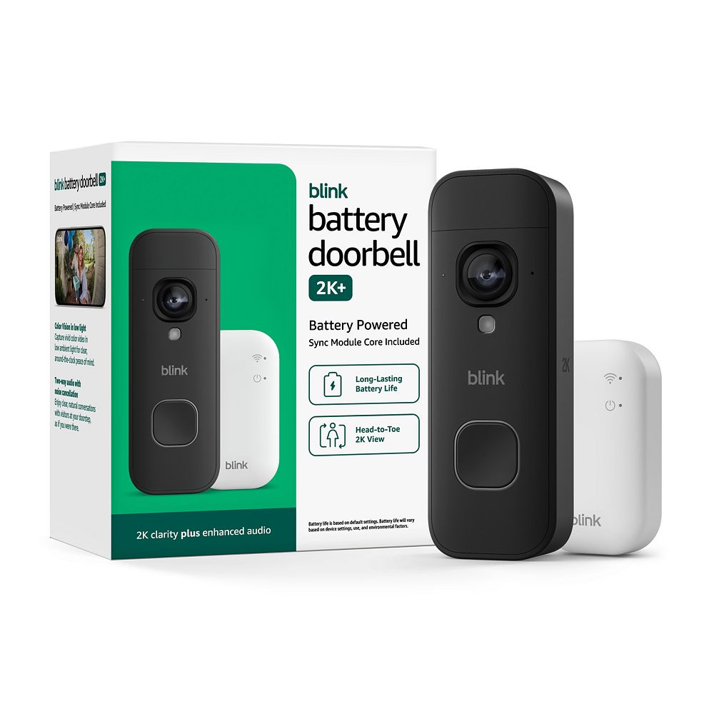 Blink Battery Doorbell 2K with Wireless Video & Enhanced Audio