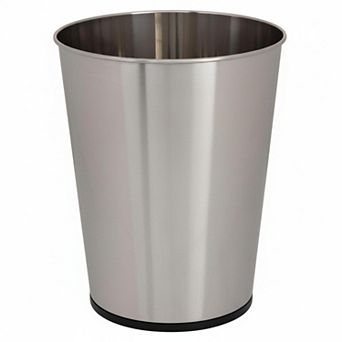 Stainless Steel Small Round Open Top Trash Can Durable Stylish Space-Saving Waste Disposal Container