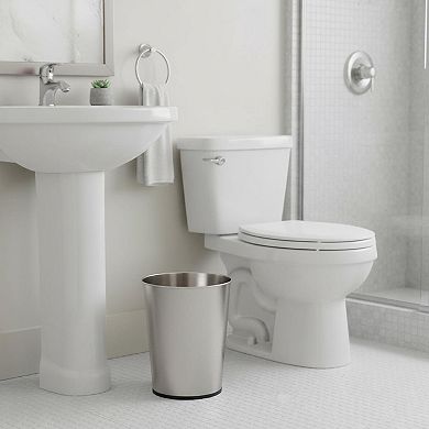 Stainless Steel Small Round Open Top Trash Can Durable Stylish Space-Saving Waste Disposal Container