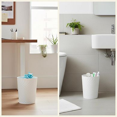 Plastic Small Trash Can Wastebasket for Bathrooms Kitchens Offices Dorms 1.8 Gallon