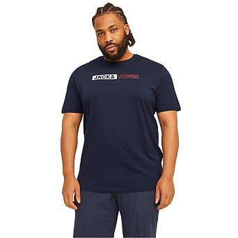 Jack And Jones Mens Cropped Logo Cotton Plus T-Shirt