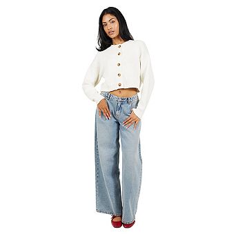 Brave Soul Womens/Ladies Cotton Crew Neck Boxy Cardigan