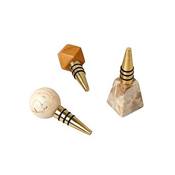 Assorted Marble Bottle Stoppers - Set of 3