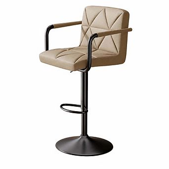 Leather Swivel Bar Stools Set of 2
