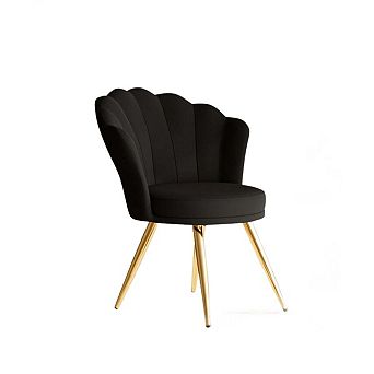Velvet Swivel Swivel Chair with Gold Metal Legs