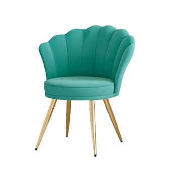 Velvet Swivel Swivel Chair with Gold Metal Legs