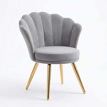 Velvet Swivel Swivel Chair with Gold Metal Legs