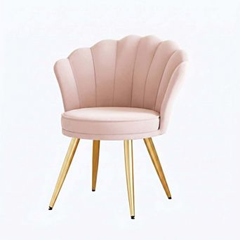 Velvet Swivel Swivel Chair with Gold Metal Legs