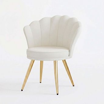 Velvet Swivel Swivel Chair with Gold Metal Legs
