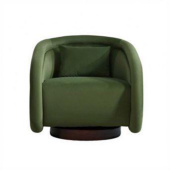 Envelor Luxury Boucle Velvet 360° Swivel Barrel Accent Chair