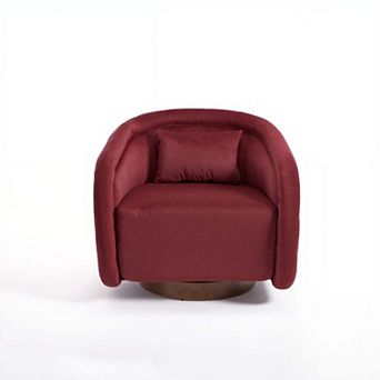 Envelor Luxury Boucle Velvet 360° Swivel Barrel Accent Chair