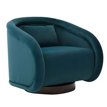 Envelor Luxury Boucle Velvet 360° Swivel Barrel Accent Chair