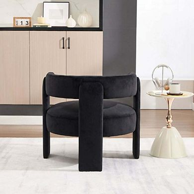 Envelor Modern Velvet Wingback Accent Armchair
