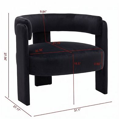 Envelor Modern Velvet Wingback Accent Armchair