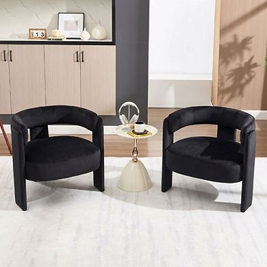 Envelor Modern Velvet Wingback Accent Armchair