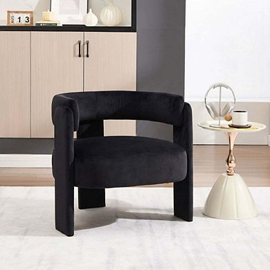 Envelor Modern Velvet Wingback Accent Armchair
