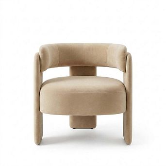 Envelor Modern Velvet Wingback Accent Armchair