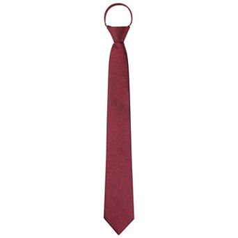 Men's Zipper Tie Short Striped Textured Adjustable Neck Pre-Tied Ties for Business Formal