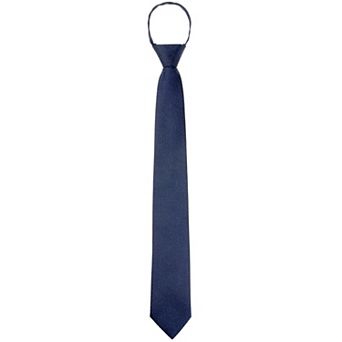 Men's Zipper Tie Short Striped Textured Adjustable Neck Pre-Tied Ties for Business Formal