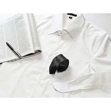 Men's Classic Self-tied Solid Color Neckties Skinny Wedding Party Work Neck Tie