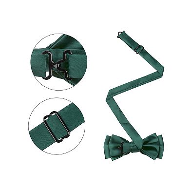 Men's Solid Color Layered Necktie Pre-tied Bow Ties for Party Wedding