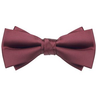 Men's Solid Color Layered Necktie Pre-tied Bow Ties for Party Wedding