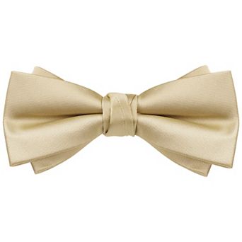 Men's Solid Color Layered Necktie Pre-tied Bow Ties for Party Wedding